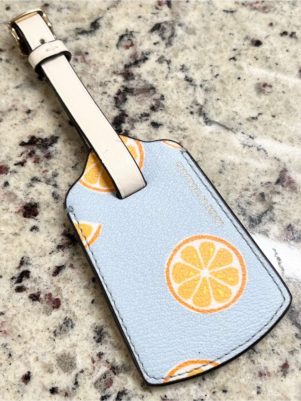 Coach Orange Slice Leather Luggage Tag EUC - Picture 2 of 6